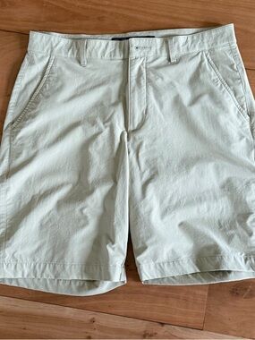 Fish Hippie Co. Mens Performance Drift  Khaki Chino Shorts Beige Tan 32 Stretch